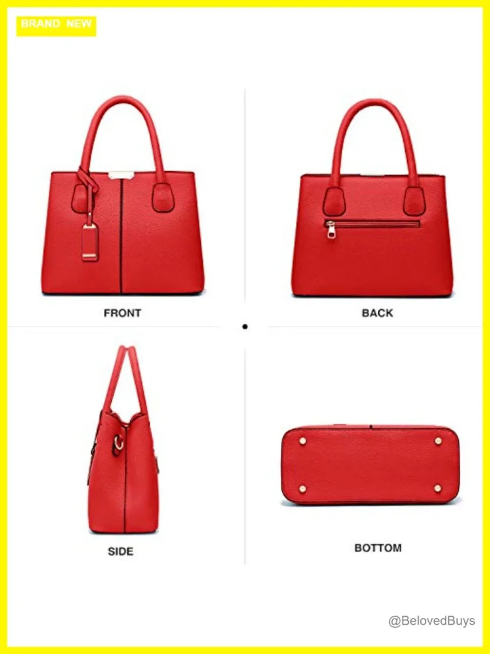 Faux Leather Top Handle Satchel Tote with Removable Crossbody Strap